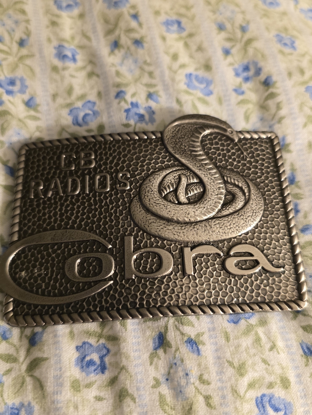 Vintage Lewis Buckles Of Chicago Cobra CB Radios Belt Buckle - Pewter Plated